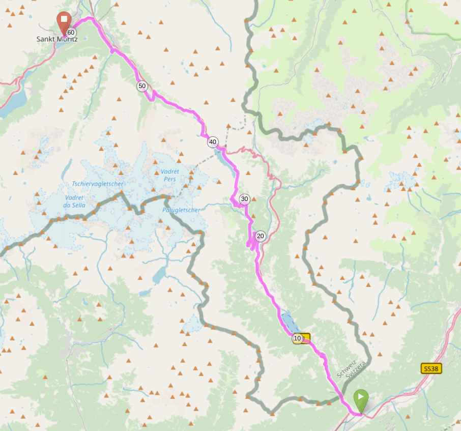 Streckenverlauf Berninabahn